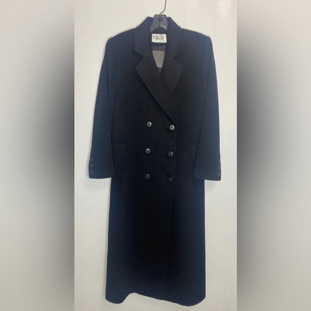 FLEURETTE 100% CASHMERE BLACK COAT